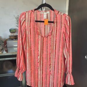 Women's Pink Striped Top